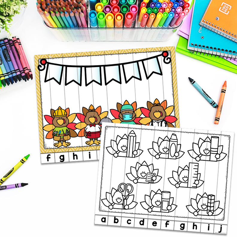 Thanksgiving Alphabet and Number Puzzles - Image 2