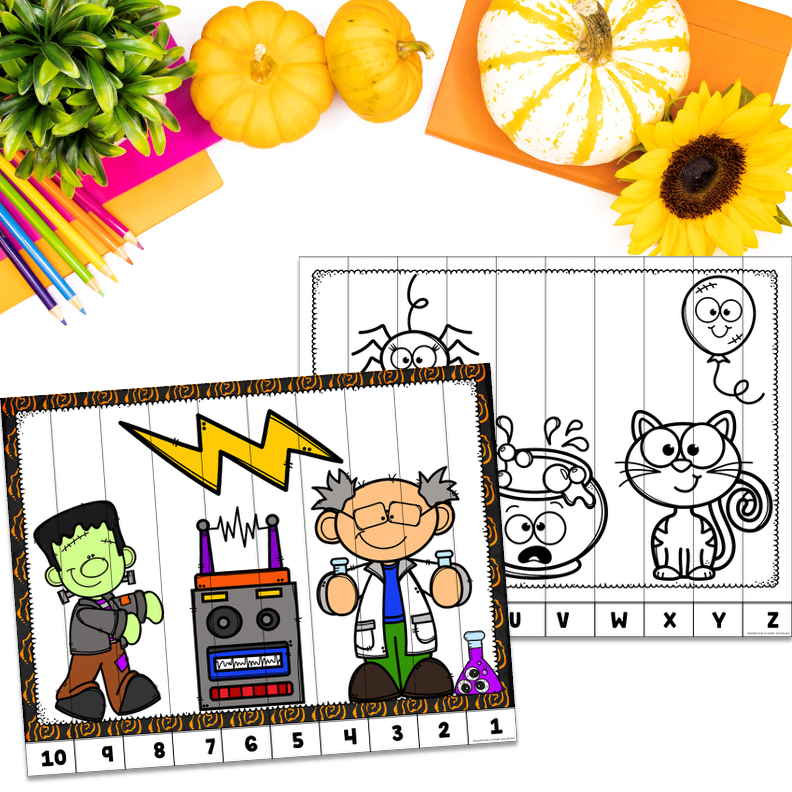 Halloween Alphabet and Number Puzzles - Image 2