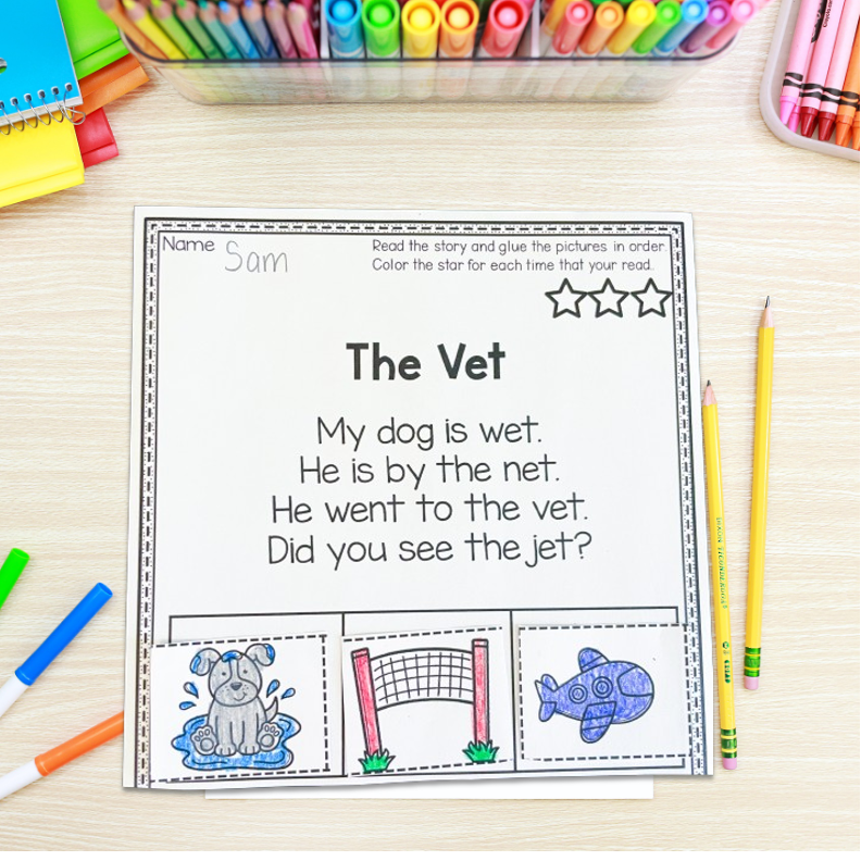 CVC Short Stories & Sequencing Activities | Kindergarten Reading Comprehension - Image 2