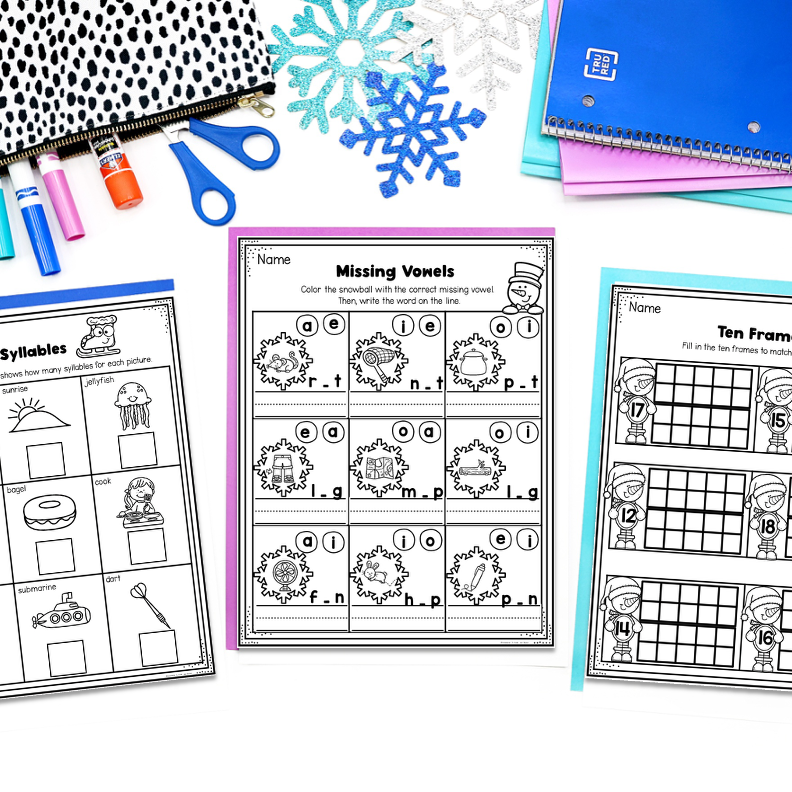 January Kindergarten Worksheets | Winter Morning Work - Image 2