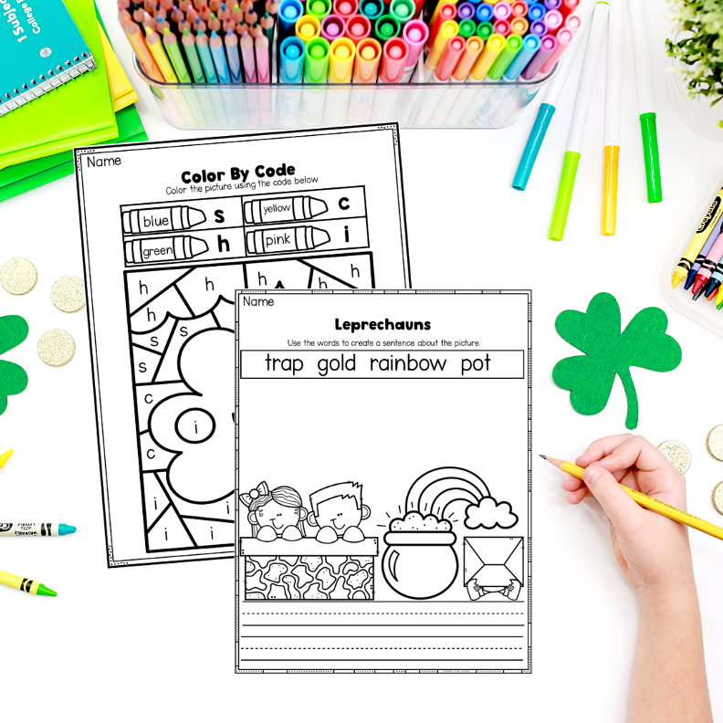 March Morning Work for Kindergarten | Literacy & Math Worksheets - Image 2