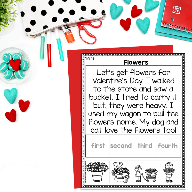 Valentine's Day Story Sequencing Activities for Kindergarten - Image 2
