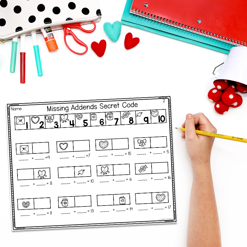 Valentine's Day Addition and Subtraction Worksheets - Image 2
