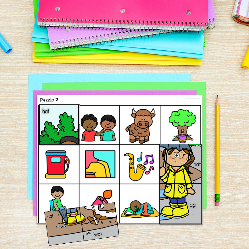 CVC Words Picture Puzzles | Kindergarten Literacy Centers - Image 2