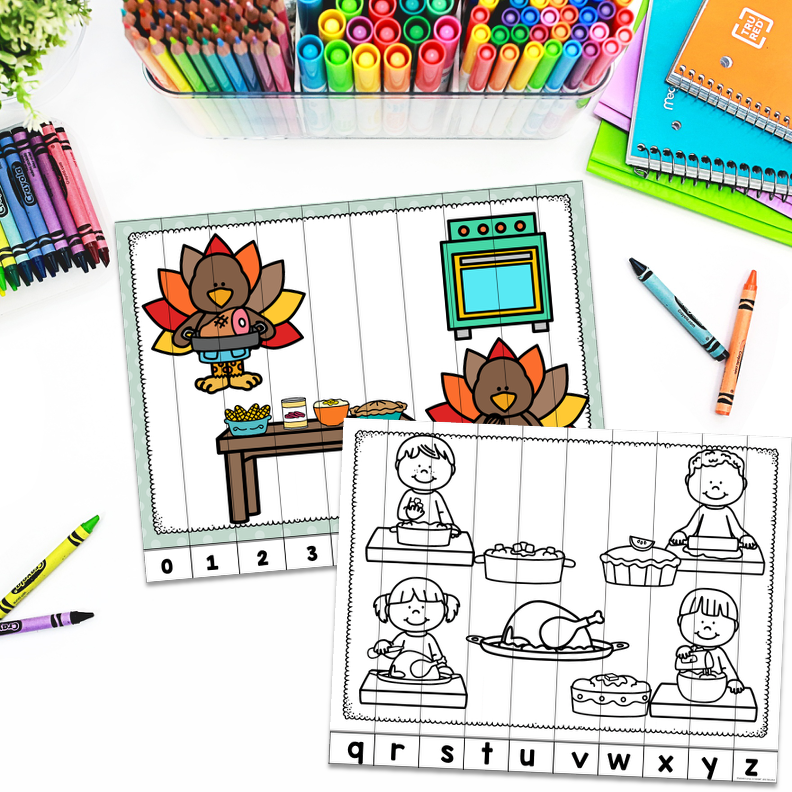 Thanksgiving Alphabet and Number Puzzles - Image 3