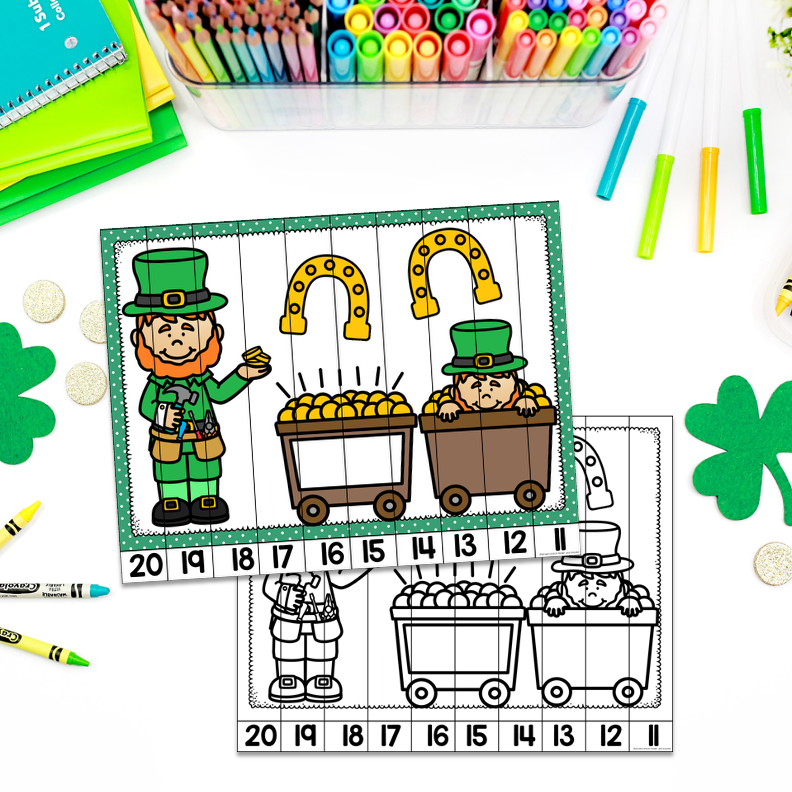 St. Patrick's Day Alphabet and Number Puzzles - Image 3