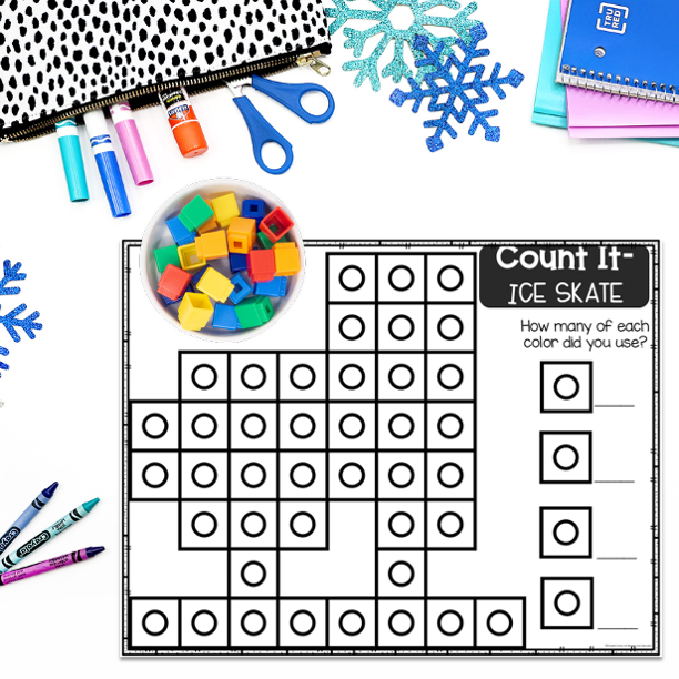 Snap Cube Mats | Winter Fine Motor Math Center Activities - Image 3