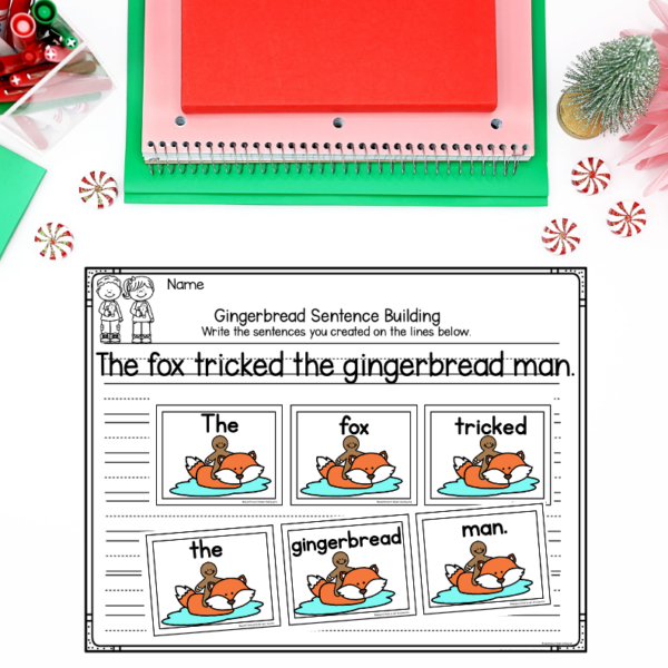 Gingerbread Sentence Building for Kindergarten - Teaching Ideas Made Easy