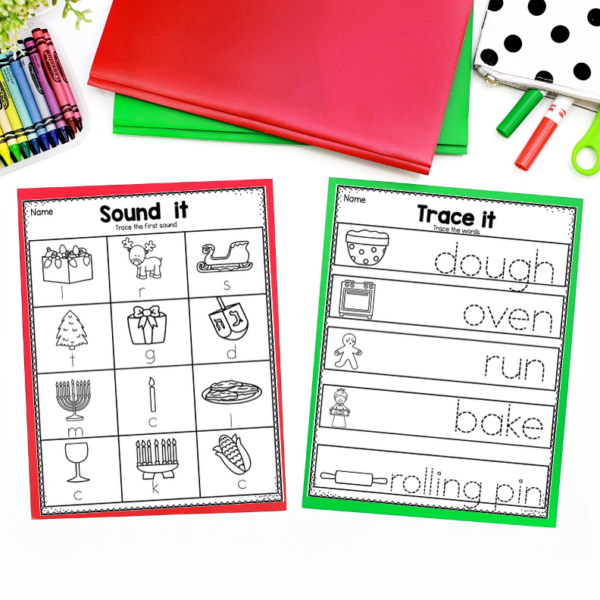 December Writing Center for Kindergarten - Teaching Ideas Made Easy