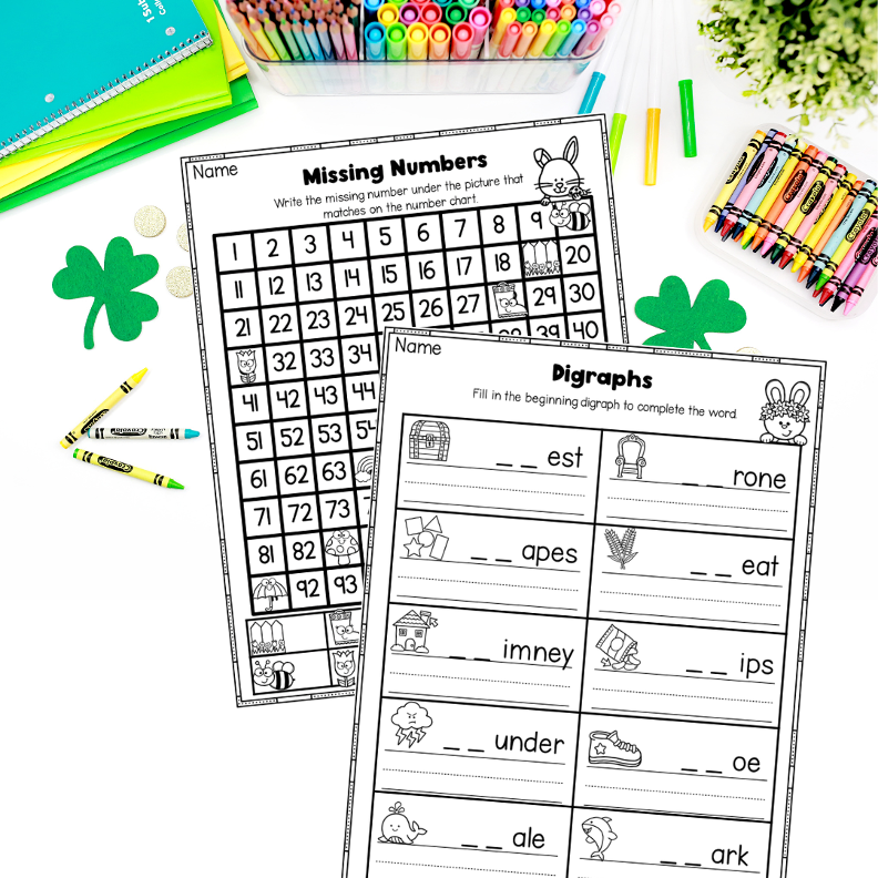 March Morning Work for Kindergarten | Literacy & Math Worksheets - Image 3
