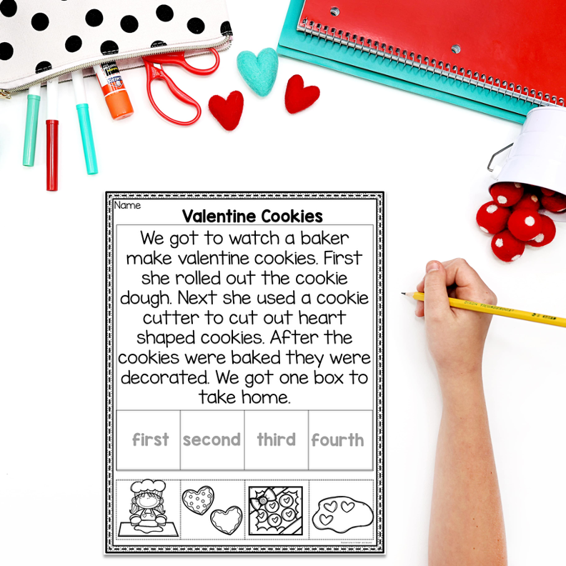 Valentine's Day Story Sequencing Activities for Kindergarten - Image 3