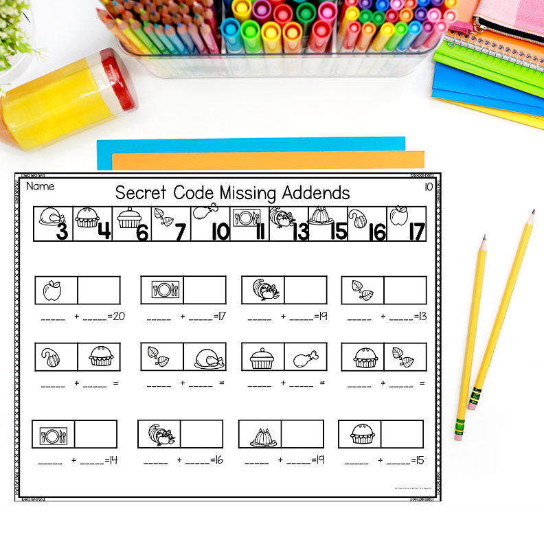 Thanksgiving Addition and Subtraction Worksheets - Image 3