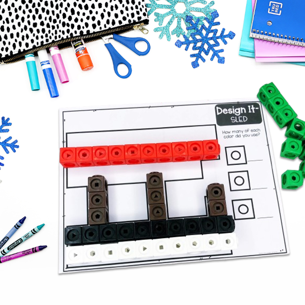 Snap Cube Mats | Winter Fine Motor Math Center Activities - Image 4