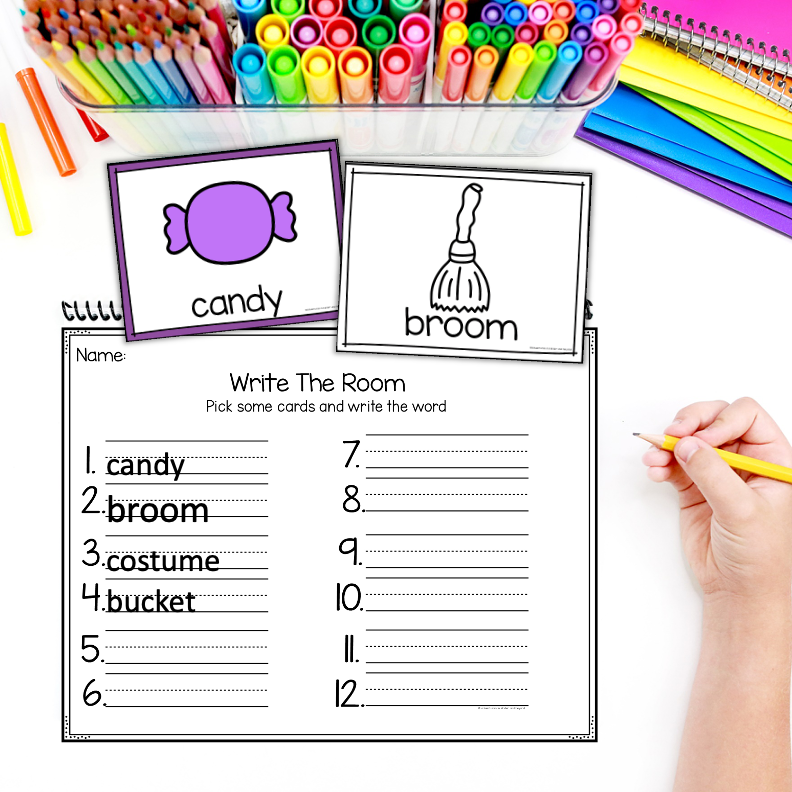 Halloween Write the Room | Kindergarten Writing Activities - Image 4