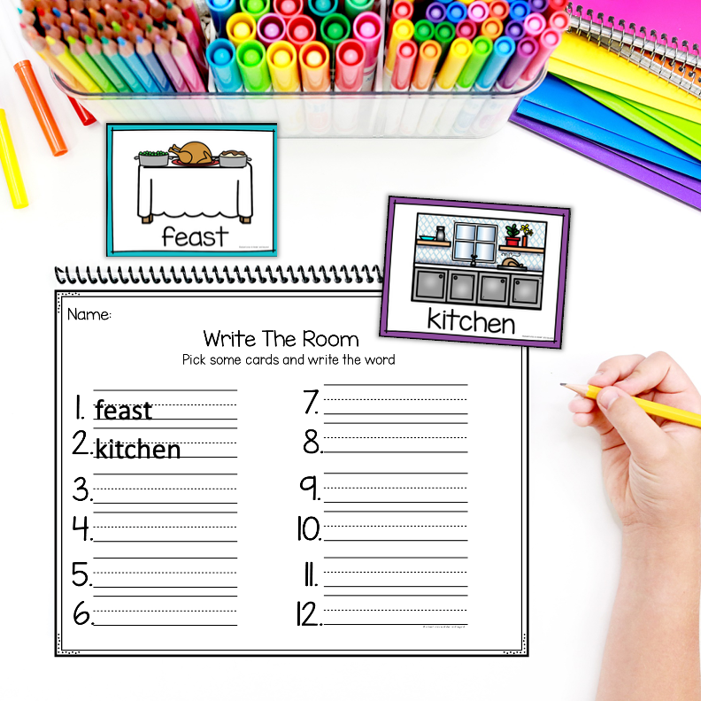 Thanksgiving Write the Room | Kindergarten Writing Activities - Image 4