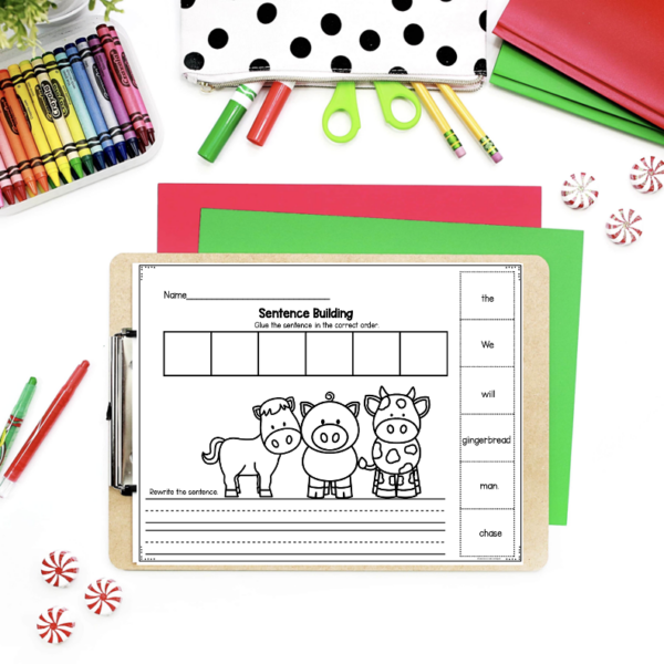 Gingerbread Sentence Building for Kindergarten - Teaching Ideas Made Easy
