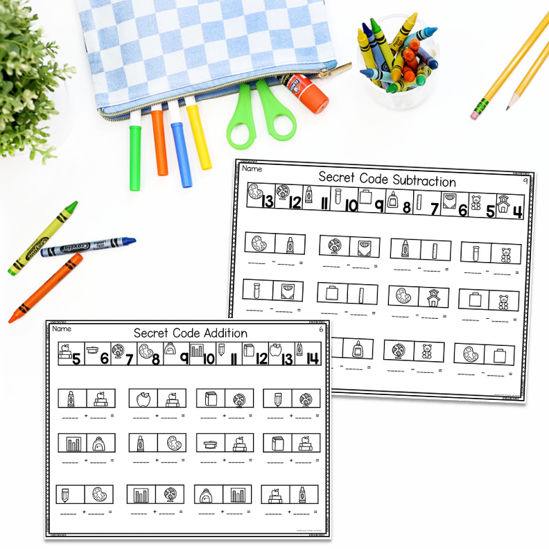 Back to School Addition and Subtraction Worksheets - Image 4