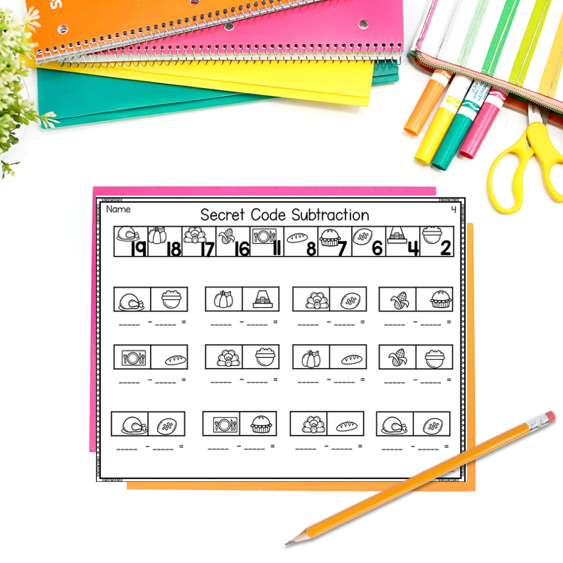 Thanksgiving Addition and Subtraction Worksheets - Image 4