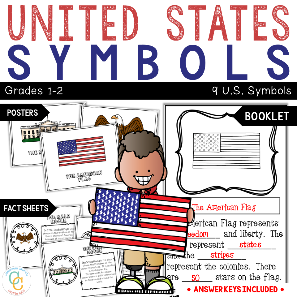 1st Grade U.S. Symbols Activities and Booklet