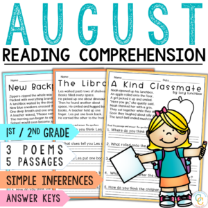 1st Grade August Reading Comprehension Passages