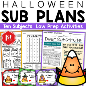 1st Grade Halloween Sub Plans | LowPrep Emergency Activities