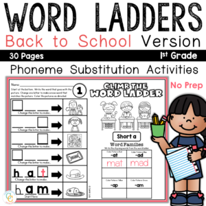 1st Grade Back to School Word Ladders Phonics Worksheets