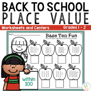 1st Grade Place Value Worksheets to 100 | Back to School Math