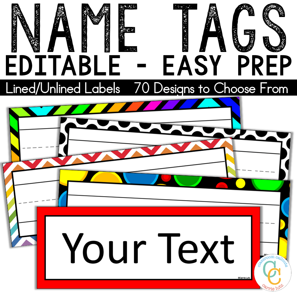 Editable Classroom Name Tags | Classroom Labels for All Grades
