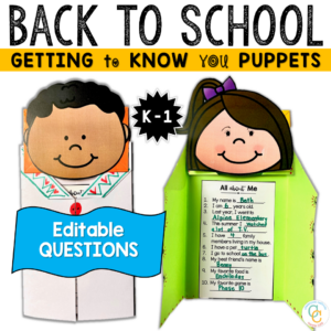 Back to School Getting to Know You Paper Bag Puppets K-1