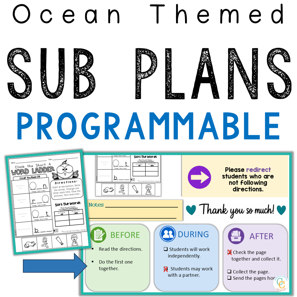 1st Grade Ocean Themed Sub Plans No Prep Activities - Image 4