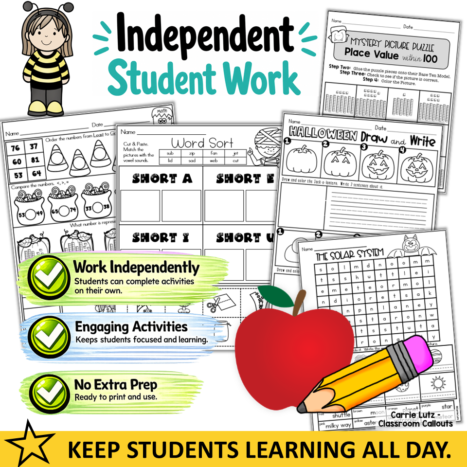 1st Grade Halloween Sub Plans | LowPrep Emergency Activities - Image 4