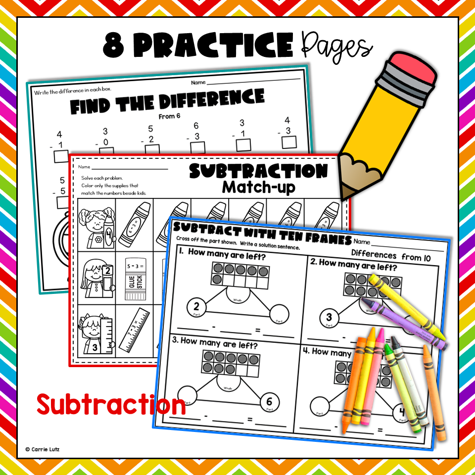 1st Grade Back to School Addition & Subtraction Worksheets - Image 2