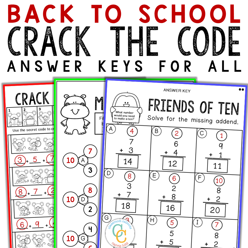 2nd Grade Back to School Crack the Code Make a Ten - Image 2