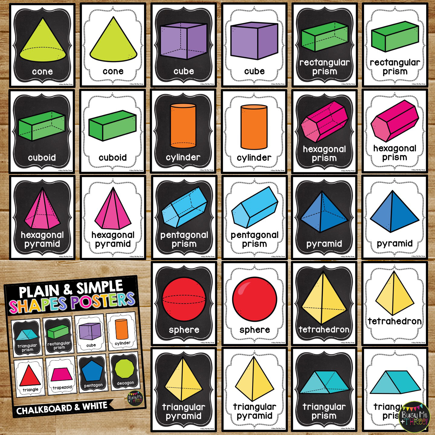 2D and 3D Shapes Posters Classroom Decor - Image 2