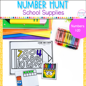 Number Hunt Activities for number recognition 1–20 and kindergarten math centers