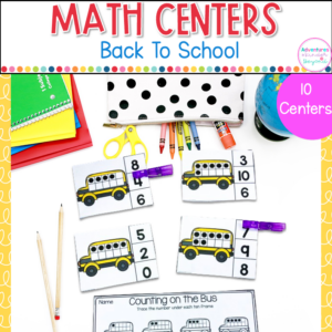 Back to School Math Centers for Kindergarten with hands-on number sense activities