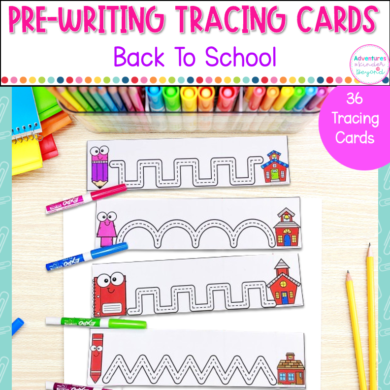 Back to School Fine Motor Activities with reusable pre-writing tracing cards