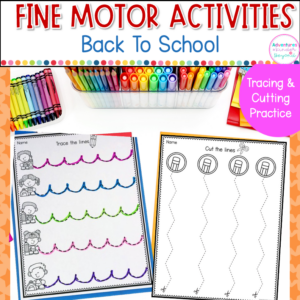Back to School Fine Motor Worksheets | Tracing & Cutting Practice