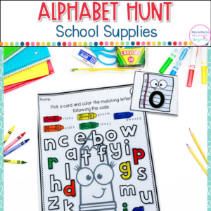 Back to School Alphabet Hunt letter recognition activities for kindergarten