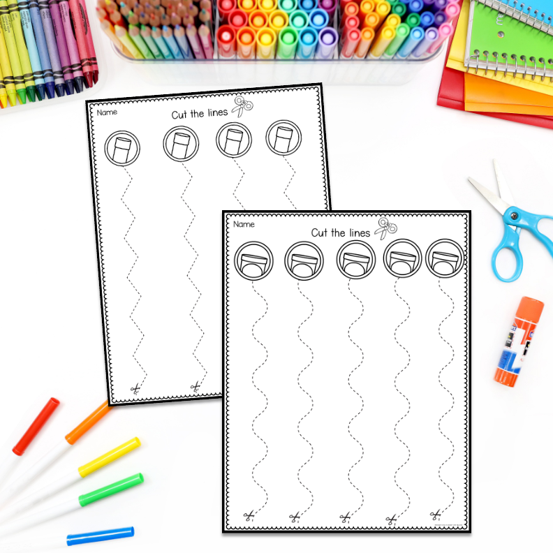 Back to School Fine Motor Worksheets | Tracing & Cutting Practice - Image 2