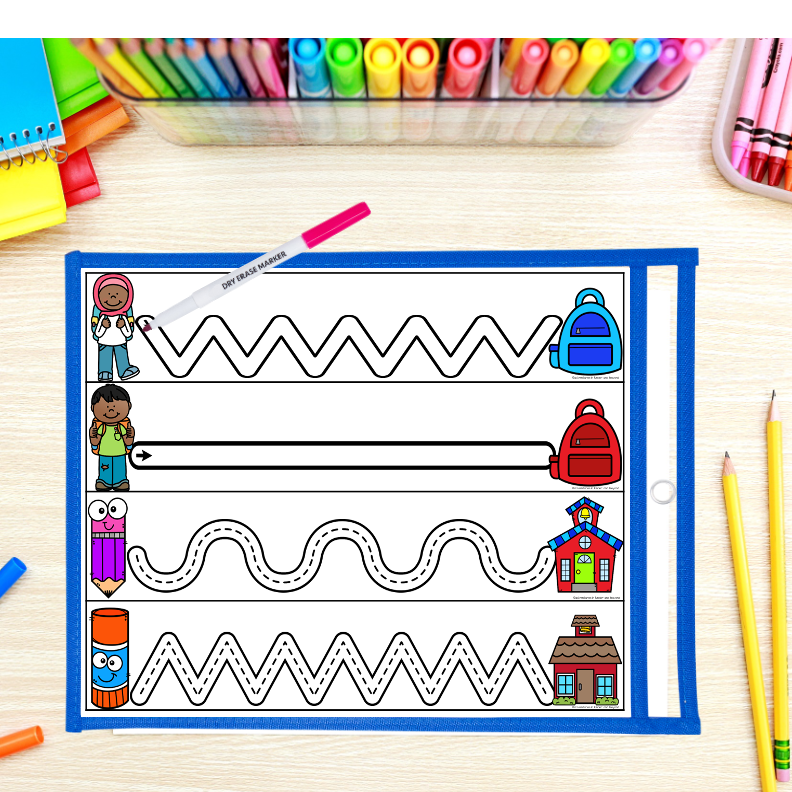 Back to School Fine Motor Activities | Pre-Writing Tracing Cards - Image 3