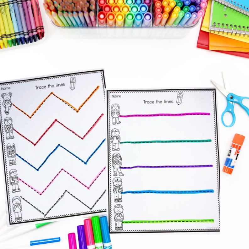 Back to School Fine Motor Worksheets | Tracing & Cutting Practice - Image 3
