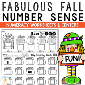 1st Grade Fall Number Sense Worksheets & Centers