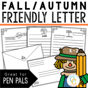 1st Grade Fall Friendly Letter Templates