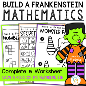 1st Grade Math No Prep Halloween Worksheets Packet