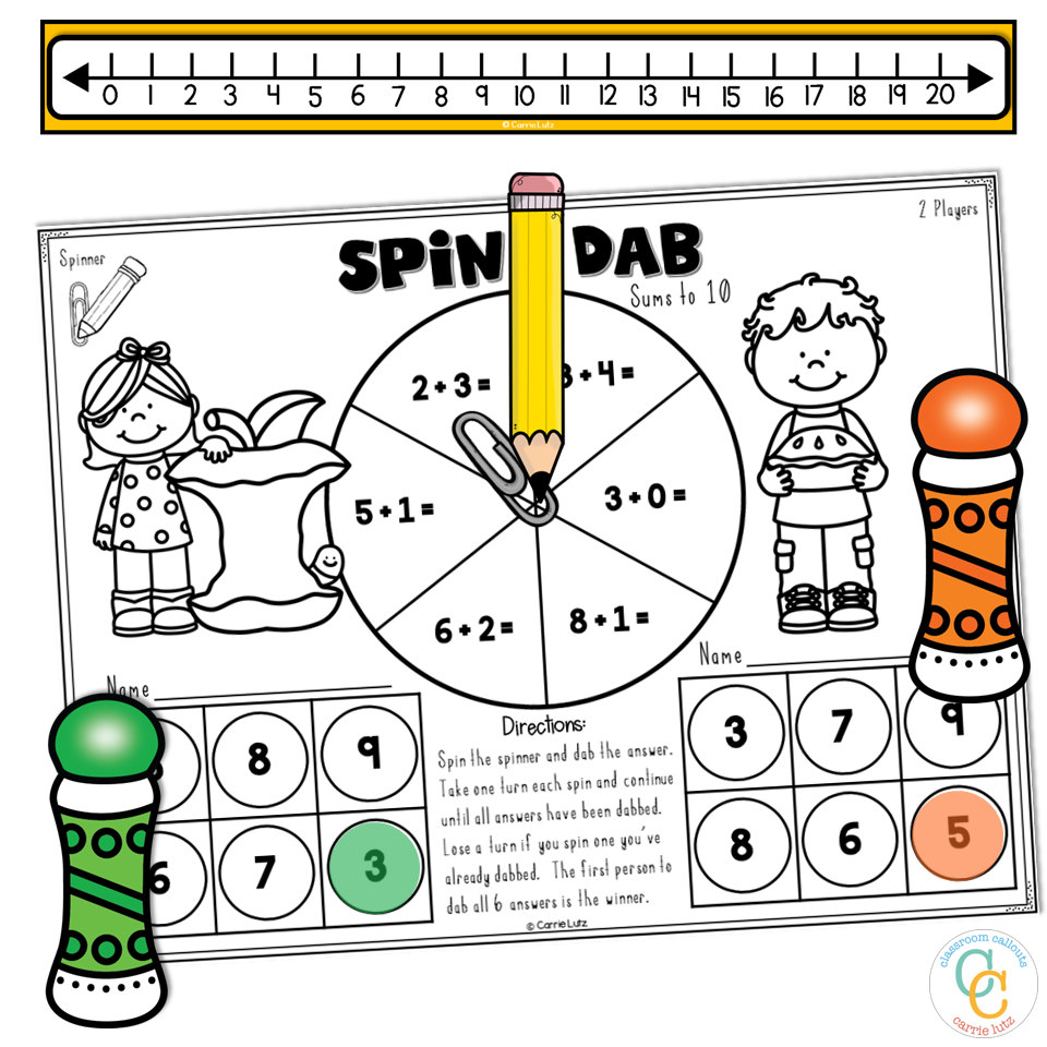 1st Grade Math Facts Fall Bingo Dabber Games Packet - Image 4