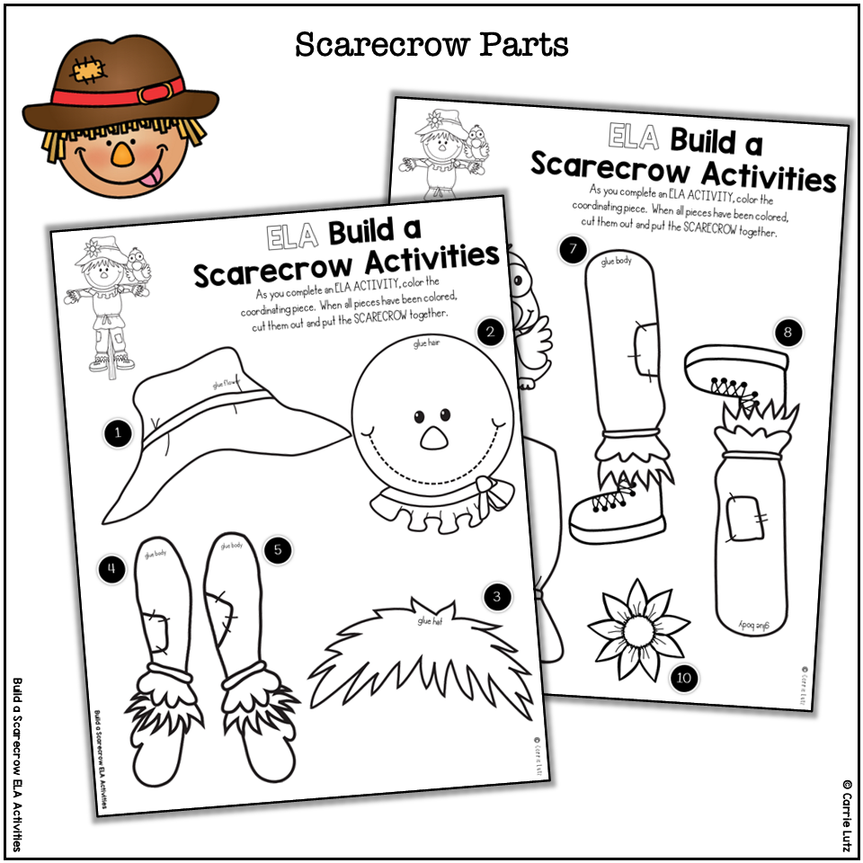 1st Grade ELA No Prep Scarecrow Worksheets Packet - Image 4