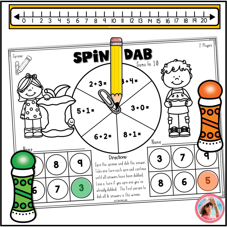 1st Grade Math Facts Fall Bingo Dabber Games Packet - Image 2